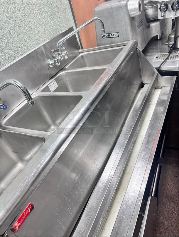 Prestige 48 Inch Commercial Stainless Steel Three Compartment Bar Sink - Image 3 of 5