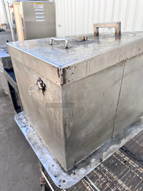 Charcoal Storage and Moving Stainless Steel Secure Box With Lock - Image 1 of 7