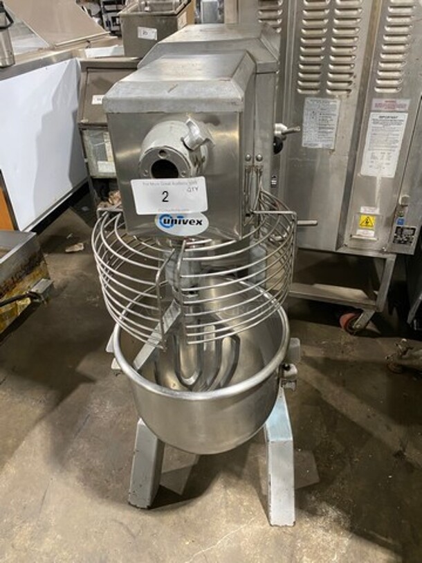 NICE! Univex Commercial Planetary Mixer! With Mixing Bowl And Guard! With Paddle Attachment! WORKING WHEN REMOVED! Model: SRM30 SN: M08020154 115V 60HZ 1 Phase