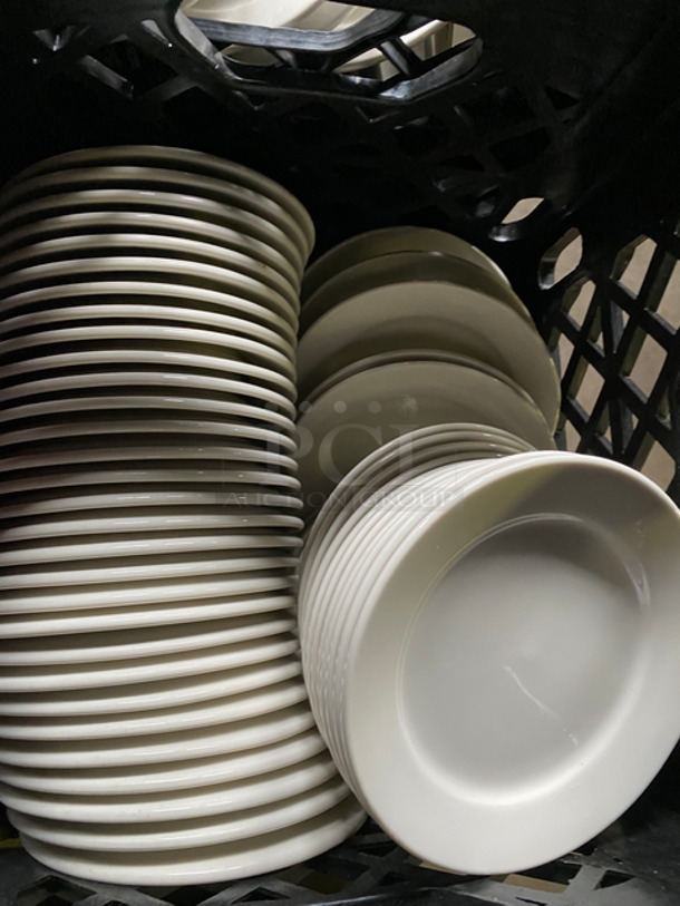 DAD 6" White Ceramic Plates! 5x Your Bid! Includes Poly Crates! - Image 2 of 6