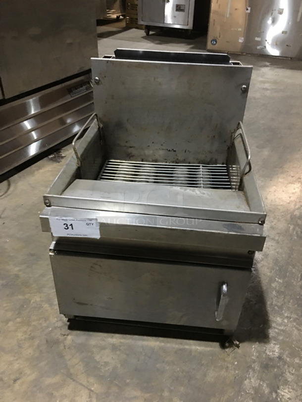 Commercial Countertop Natural Gas Powered Deep Fat Fryer! With Backsplash! All Stainless Steel!