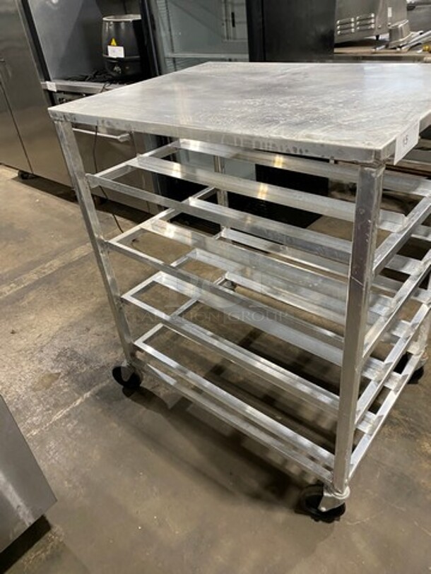 Channel Commercial Aluminum Mobile Can Rack! On Casters! - Image 2 of 6