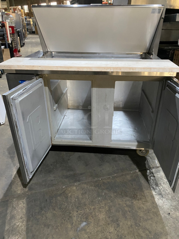 Randell Commercial Refrigerated Sandwich Prep Table! With Commercial Cutting Board! With 2 Door Underneath Storage! All Stainless Steel! On Casters! Model: 9030K7 115V 60HZ 1 Phase - Image 5 of 10