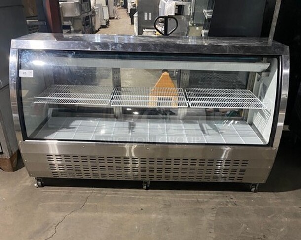 Refrigerated Deli Case Merchandiser! With Slanted Front Glass! Sliding Back Door Access! On Casters! Working When Removed! MODEL DC200HC SN:91315100060