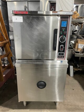 Sweet! Market Forge Commercial Natural Gas Powered Single Door Cabinet Steamer! All Stainless Steel! On Legs! Model: ETP-5G SN: 228245!