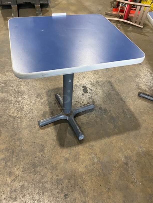 Blue Top Square Table! With Black Metal Body! 3x Your Bid! - Image 3 of 7