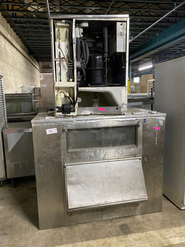 Hoshizaki Commercial Ice Maker Machine! On Commercial Ice Bin! All Stainless Steel! NOT TESTED!  Model: KM901MAH SN: A03755E 208/230V 60HZ 1 Phase - Image 1 of 8