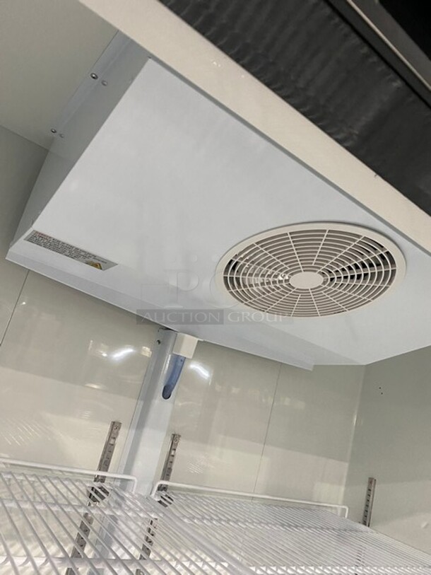 WOW! LIKE NEW! Late Model 2023! Avantco Commercial Double Glass Door Reach In Refrigerator/Merchandiser! With LED Lights! With Poly Coated Racks! With Label/Price Bracketts! On Casters! 115V! Model: 178GDC49HCB SN: 920712013 7166 2312! Working When Removed! - Image 6 of 11