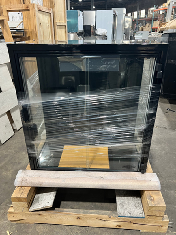 NICE! NEW! ON THE CRATE! Federal Industries Commercial Countertop Dry Case Merchandiser! With View Through Doors And Sides! With Racks! Model: SB28SS SN: 0703214234139 120V 60HZ 1 Phase