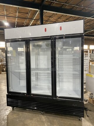 Late Model! COOLER DEPOT USA 3 Glass Door Reach In  Cooler Refrigerator Merchandiser!  Model CLG-1320BF 115V/60Hz On Casters