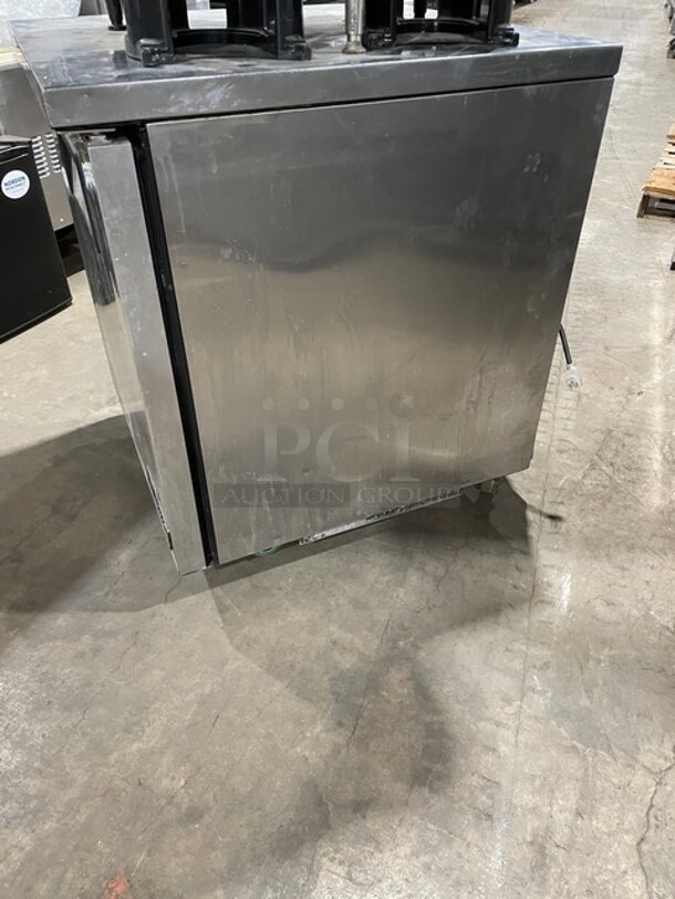 True Commercial Single Door Refrigerated Lowboy/Worktop Cooler! All Stainless Steel! With Poly Coated Racks! On Casters! 115V 1 Phase! Model: TUC-27 SN: 8505013! - Image 2 of 7