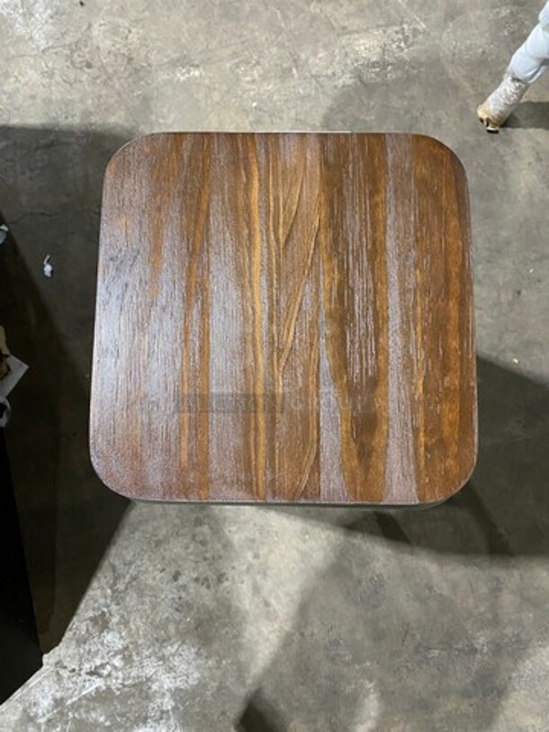 BRAND NEW! Astor Matte Platinum Clear Coated Finish Heavy Duty Metal Bar Height Stools! With Walnut Seat Top! With Footrest! 5 x Your Bid! - Image 4 of 8