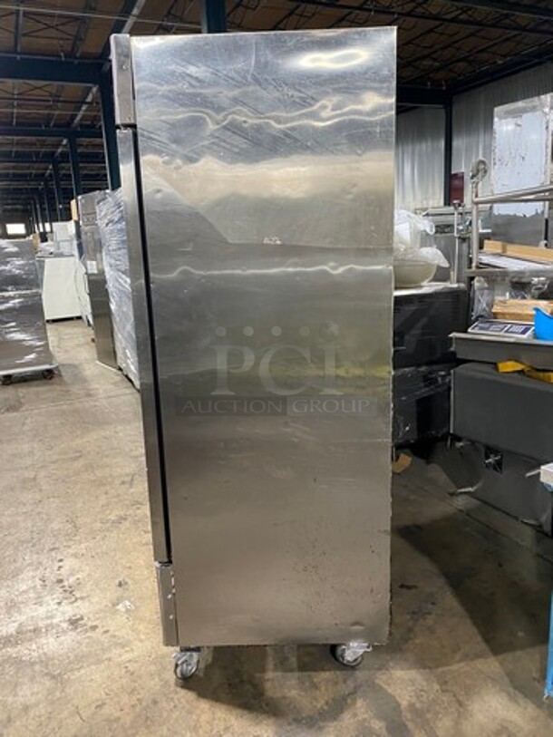 LATE MODEL! 2015 Bison Commercial 3 Door Reach In Freezer! With Poly Coated Racks And Pan Rack! All Stainless Steel! On Casters! Model: MBF8504 SN: BRF71151015K8005 115/208/230V 60HZ 1 Phase - Image 3 of 10
