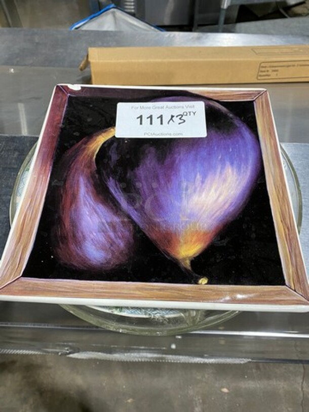 MISCELLANEOUS ITEMS! Square Decorative Plate, Round Decorative Plate, And 5 Section Food Serving Platter! 3x Your Bid! - Image 1 of 5