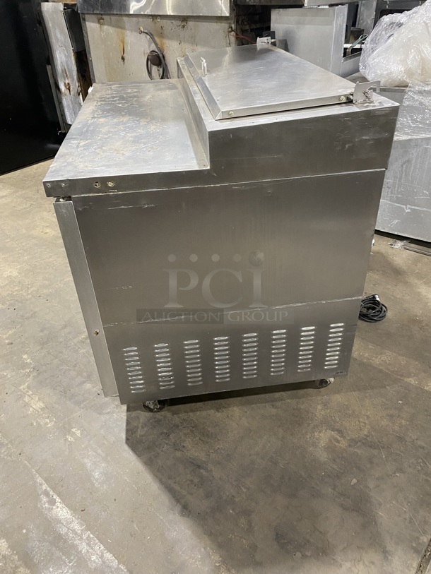 Valpro Commercial Refrigerated Pizza Prep Table! With Single Door Storage Space! All Stainless Steel! On Casters! Model: VPP44 SN: 8004233 115V 1 Phase - Image 2 of 9