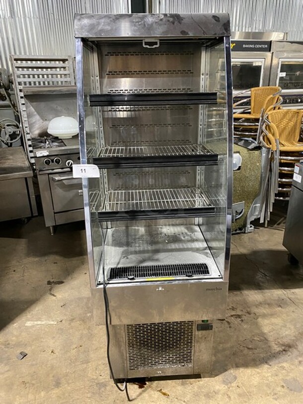 LATE MODEL! 2021 Marchia Commercial Refrigerated Open Grab-N-Go Case Merchandiser! With Racks! Stainless Steel Body! WORKING WHEN REMOVED! Model: MDS250
