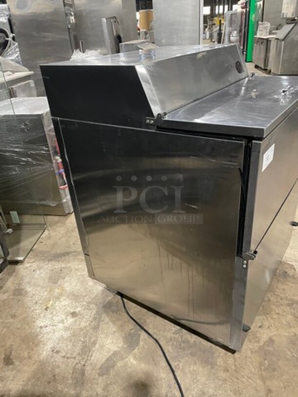 True All Stainless Steel Refrigerated Milk Cooler/Open Showcase! Model TMC34S Serial 14828353! 115V 1 Phase! On Commercial Casters!  - Image 2 of 7