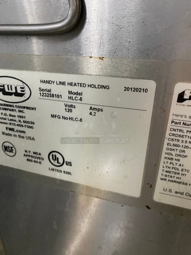 2012 FWE Commercial Under The Counter Heated Holding Cabinet! All Stainless Steel! Model: HLC8 SN: 123258101 120V - Image 8 of 9