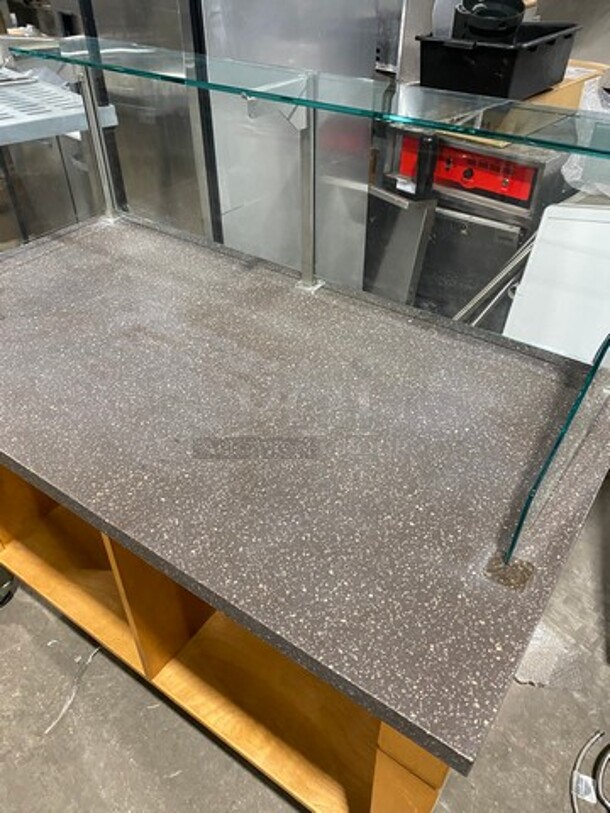 Commercial Food Prep/ Serving Station Counter! With Sneeze Guard! With Storage Space Underneath! On Casters! - Image 8 of 11