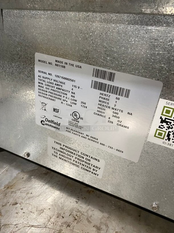 Delfield Commercial Drop In Cold Pan! Solid Stainless Steel! Model: N8118B SN:1207150002501 115V 1PH - Image 7 of 8