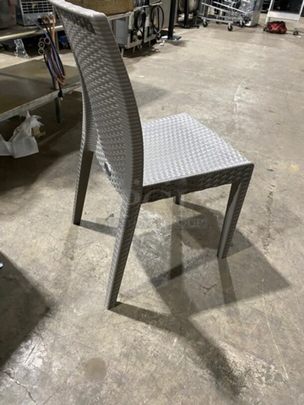 Brand New! Starlux Heavy Duty Poly Outdoor Wicker Style Dining Chairs! Suitable For Indoor/Outdoor Use!  5 X Your Bid!
 - Image 4 of 8