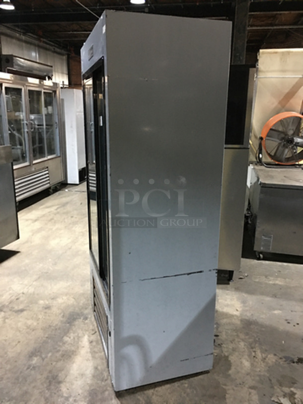 WOW! LATE MODEL! 2019 Coolman Reach In Refrigerator/ Freezer Merchandiser! With 2 Glass Sliding Doors! With Poly Coated Racks!  Model: CUST-40SG SN: 0111319 120V 60HZ 1 Phase - Image 2 of 9