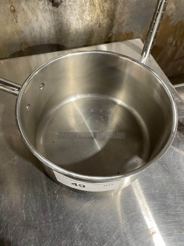 ALL ONE MONEY! Winco Commercial Stainless Steel Saucepans! With Lids! - Image 3 of 7