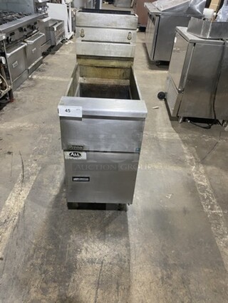 Pitco Natural Gas Powered Deep Fat Fryer! Quick Recovery! Model Sg14 Serial G11FC026436! All Stainless Steel! On Legs! Working When Removed!  