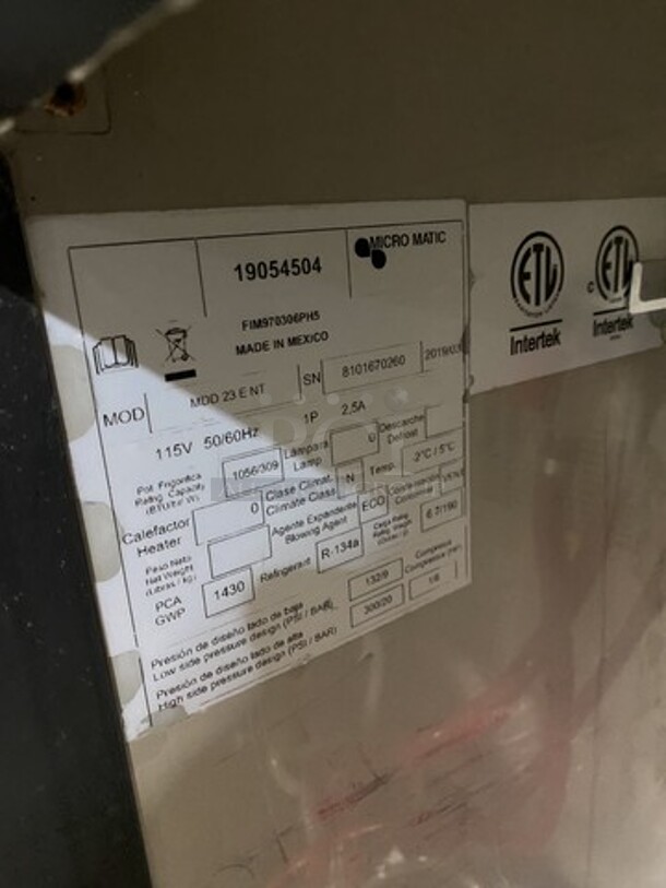 Sweet! 2019 LATE MODEL!  Micro Matic Refrigerated Dual Tap Beer Kegerator!  Model MDD23ENT Serial 19054504! 115V 1 Phase!  - Image 6 of 7