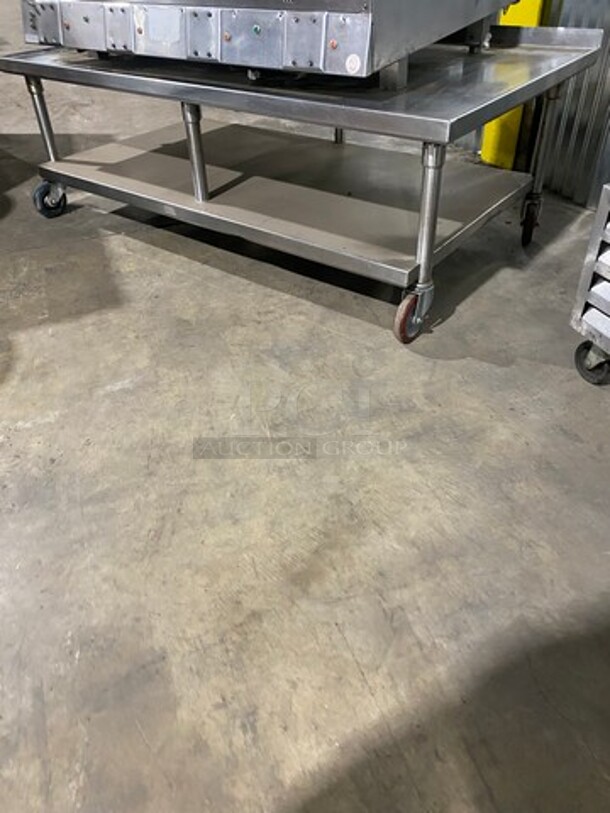 Garland Commercial Countertop Gas Powered Flat Griddle! With Back And Side Splashes! On Equipment Stand! With Storage Space Underneath! All Stainless Steel! On Casters! - Image 8 of 10