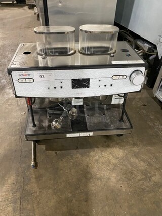 WOW! LATE MODEL! Dunkin Donuts Edition! Schaerer Commercial Countertop 2 Group Espresso Machine! With Steam Lines! Stainless Steel! On Small Legs!