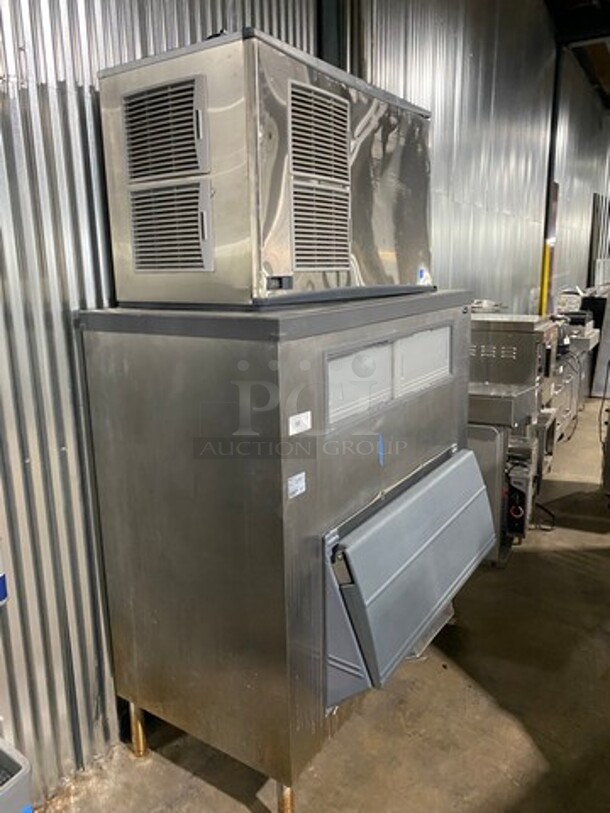 Scotsman Commercial Ice Maker Machine! On Follet Commercial Ice Bin! All Stainless Steel Body! On Legs! Model: C1448SA32E SN: 17061320012199 208/230V 60HZ 1 Phase, Model: DEV1475SG60 SN: E2491535013 - Image 2 of 11