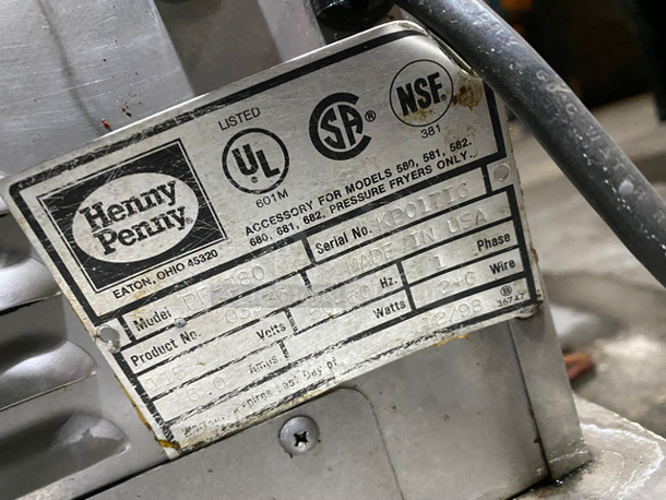 Henny Penny Commercial Electric Powered Pressure Fryer! All Stainless Steel! On Casters! Model: PF180 SN: KP017IG 115V 60HZ 1 Phase - Image 10 of 11