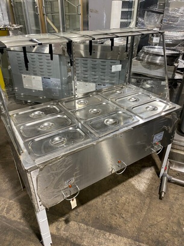 DUKE Stainless Steel Commercial Electric Powered 3 Bay Steam Table! On legs! With Sneeze Guard!  Model E303M Serial 12063092 - Image 3 of 8