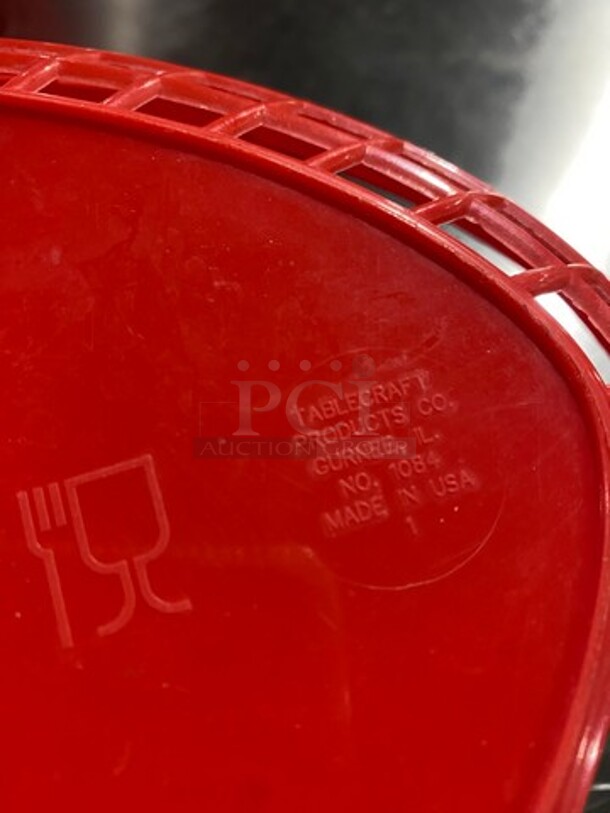 ALL ONE MONEY! Tablecraft Assorted Size Red Poly Oval Fast Food Serving Baskets! - Image 7 of 7