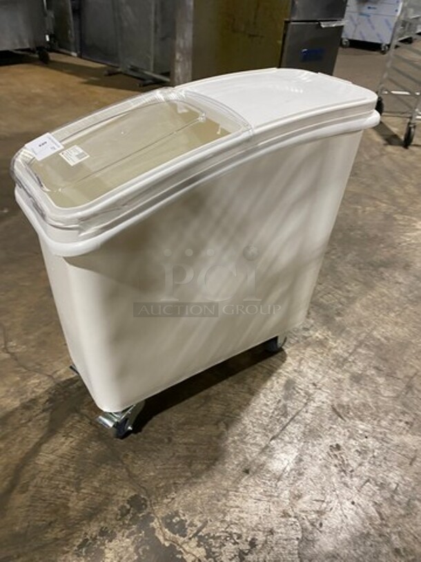 NEW! NEVER USED! Winco White Poly Ingredient Bin! With Clear Lid! On Casters! Model: IB21 - Image 2 of 7