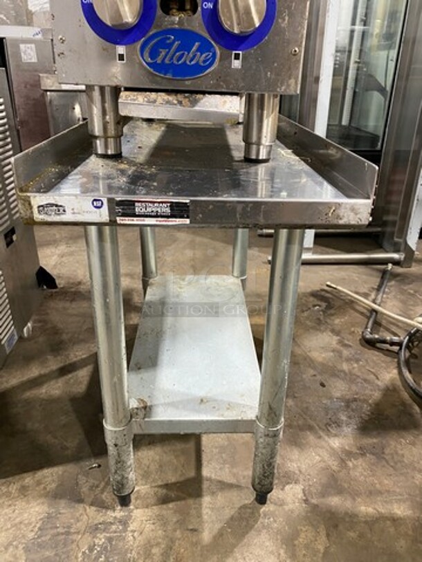 LATE MODEL! 2018 Globe Commercial Countertop Gas Powered 2 Burner Hot Plate Range! All Stainless Steel! On Equipment Stand! With Storage Space Underneath! On Legs! Model: GHP12G! Working When Removed! - Image 8 of 12