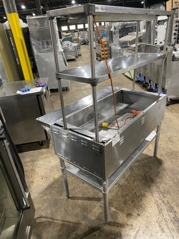 Eagle Commercial Electric Powered Steam Table! With 2 Over Head Shelves! All Stainless Steel! On Legs! - Image 2 of 10