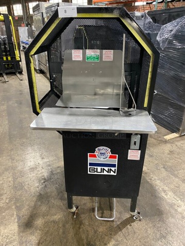GREAT FIND! Bunn Commercial Electric Powered Package Tying Machine! Stainless Steel! On Casters! Model: 1691 SN: 88937