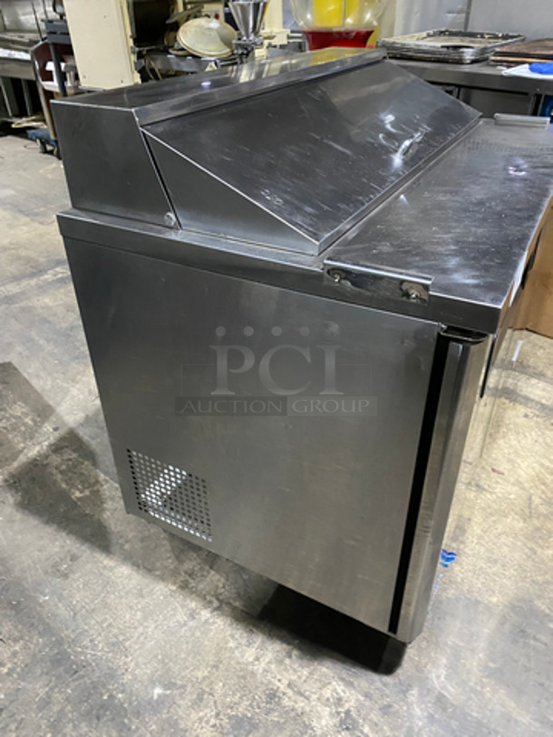 COOL! Turbo Air Commercial Refrigerated Sandwich Prep Table! With 2 Door Storage Space Underneath! With Poly Coated Racks! All Stainless Steel! On Casters! Model: MST48 115V 60HZ - Image 2 of 9