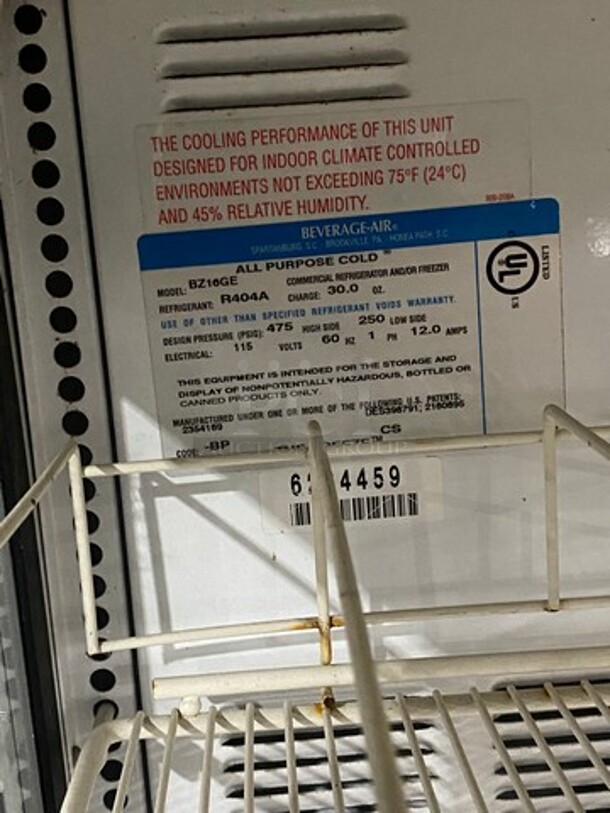 Beverage Air Commercial Refrigerated Open Grab-N-Go Drink Display Case! With Poly Drink Racks! Model: BZ16GE SN: 6264459 115V 60HZ 1 Phase - Image 6 of 7