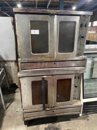 Sunfire Double Stacked Natural Gas Powered Convection Oven! All Stainless Steel! On Legs! 