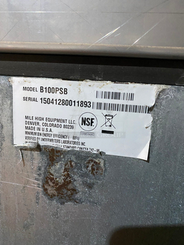 Ice-O-Matic Commercial Ice Machine Head! On Commercial Ice Bin! All Stainless Steel! On Legs! 2x Your Bid Makes One Unit! Model: ICE1406HW5 SN: 14041280010414 208/230V 60HZ 1 Phase - Image 8 of 9