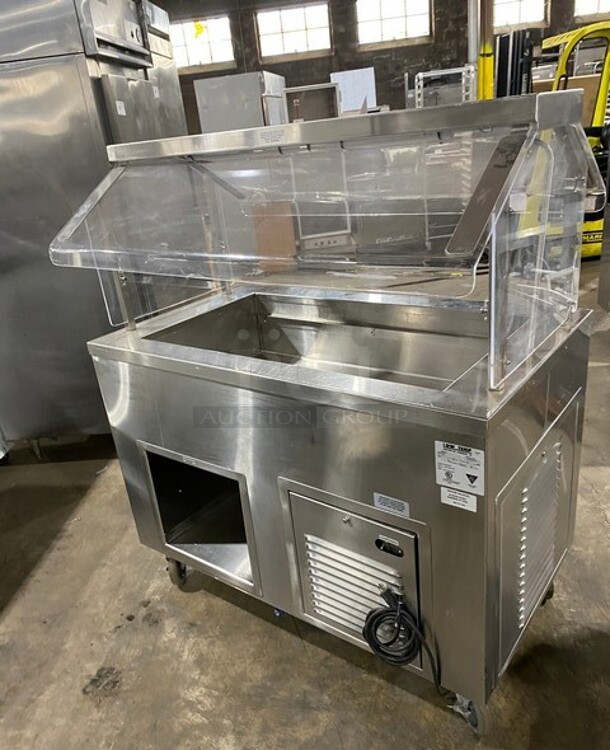 Low Temp Commercial Refrigerated Food Serving Station Counter/ Cold Pan! With Sneeze Guard! Stainless Steel Body! On Casters! Model: 50CFMX SN: L10C33214L 120V 60HZ 1 Phase - Image 3 of 7