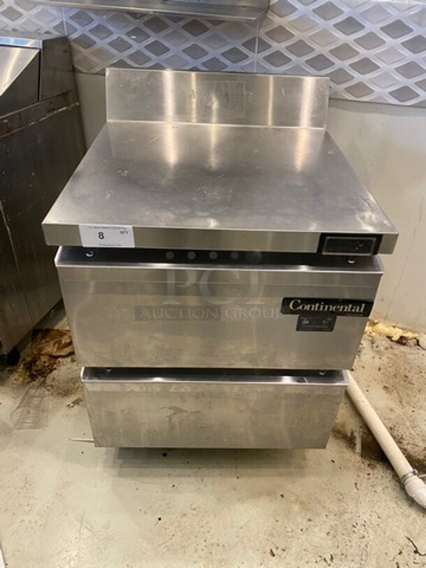Continental Commercial 2 Drawer Lowboy/Worktop Freezer! With Back Splash! All Stainless Steel! WORKING WHEN REMOVED! Model: SWF27BS SN: 15865654 115V 60HZ 1 Phase - Image 1 of 9