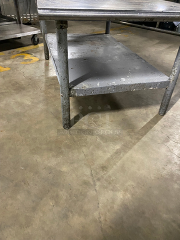 Solid Stainless Steel Work Top/ Prep Table! With Back Splash! With Storage Space Underneath! On Legs! - Image 6 of 7