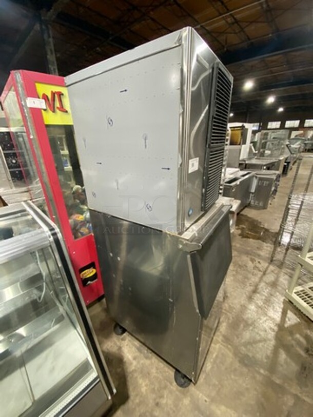 COOL! LATE MODEL! Hoshizaki Commercial Ice Maker Machine! With Commercial Ice Bin! All Stainless Steel! On Legs! 2x Your Bid Makes One Unit! WORKING WHEN REMOVED! Model: KM350MAJ SN: H00828K 115V 60HZ 1 Phase - Image 9 of 9
