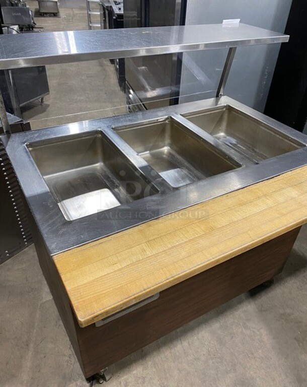 COOL! Vollrath Stainless Steel Commercial Portable Steam Table Buffet Station w/ Sneeze Guard! On Commercial Casters! MODEL 3603000000CNA 120V 1PH - Image 3 of 11