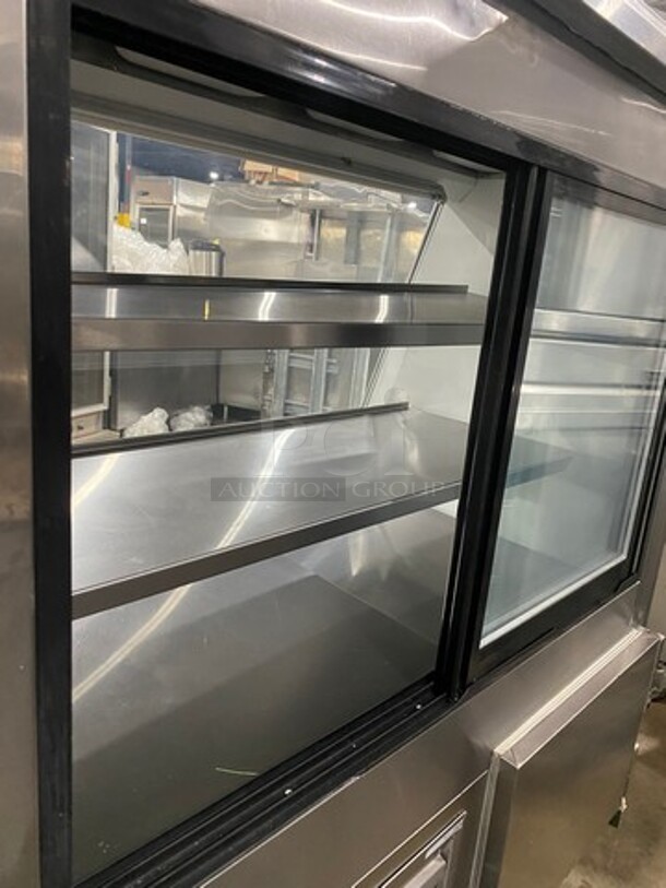 2011 Cool Tech Commercial Refrigerated Deli Display Case Merchandiser! With Slanted Front Glass! With Sliding Rear Access Glass Doors! All Stainless Steel! Model: CMPH48SD SN: 113342 120V - Image 8 of 11