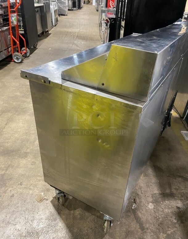Cool Tech Commercial Refrigerated Sandwich Prep Table! With 2 Door Storage Space Underneath! All Stainless Steel! On Casters! Model: CUST60BM SN: 025719 120V 60HZ 1 Phase - Image 4 of 9